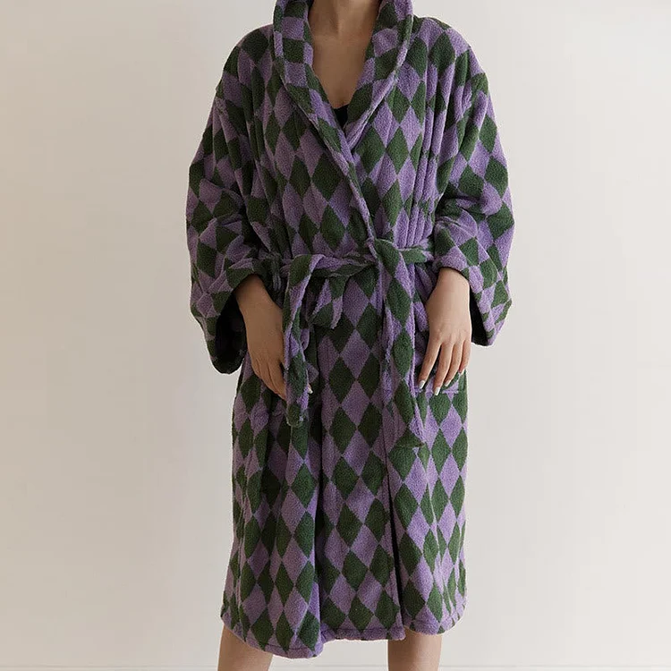 Vintage Long Staple Cotton Hooded Bathrobe Radinnoo.com