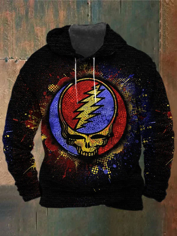 Unisex Skull Print Heavyweight Hoodies