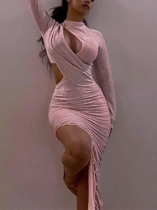 Promsstyle hollow pleated slim irregular evening dress Prom Dress 2023