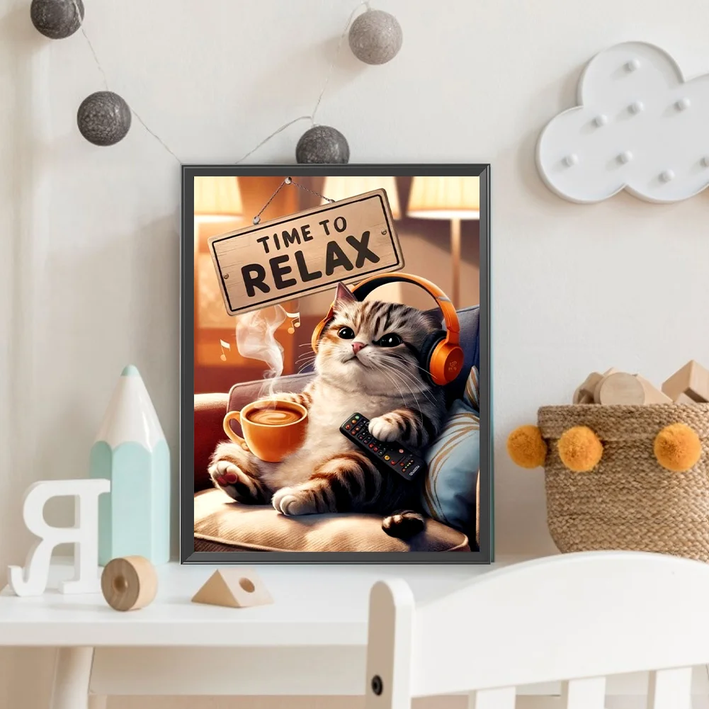 Diamond Painting - Full Round Drill - Cat(Canvas|30*40cm)