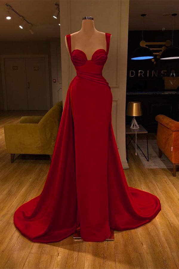 Red Long Slit Prom Dress Mermaid PD007
