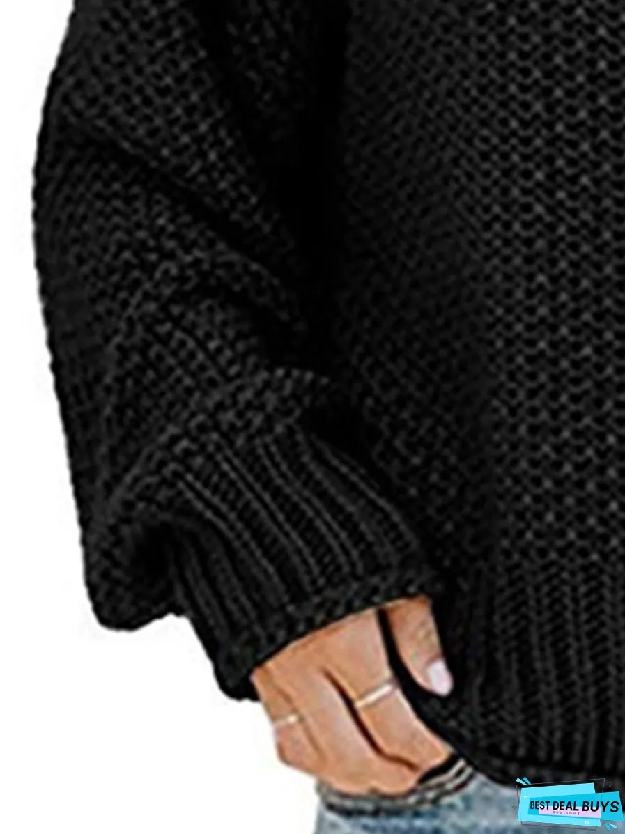 Turtleneck Dropped Shoulder Sweater