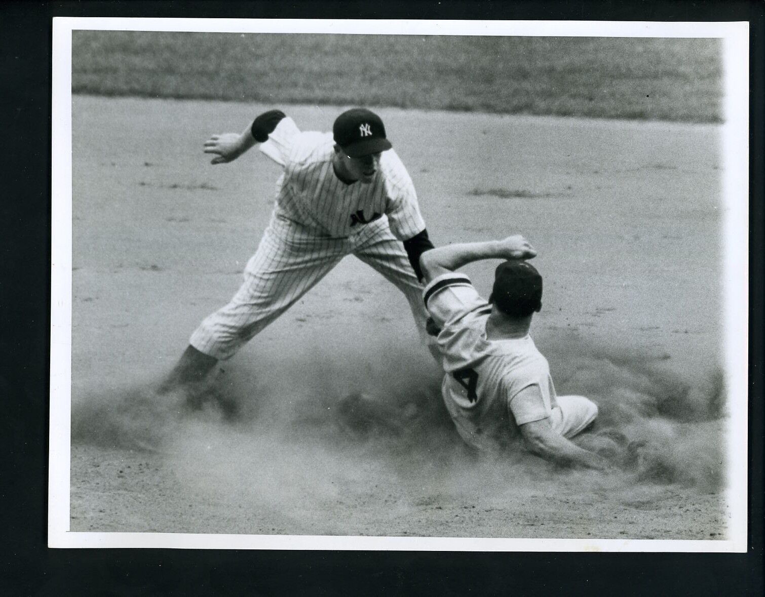 Gil McDougald & Jackie Jensen 1955 Press Photo Poster painting New York Yankees Boston Red Sox