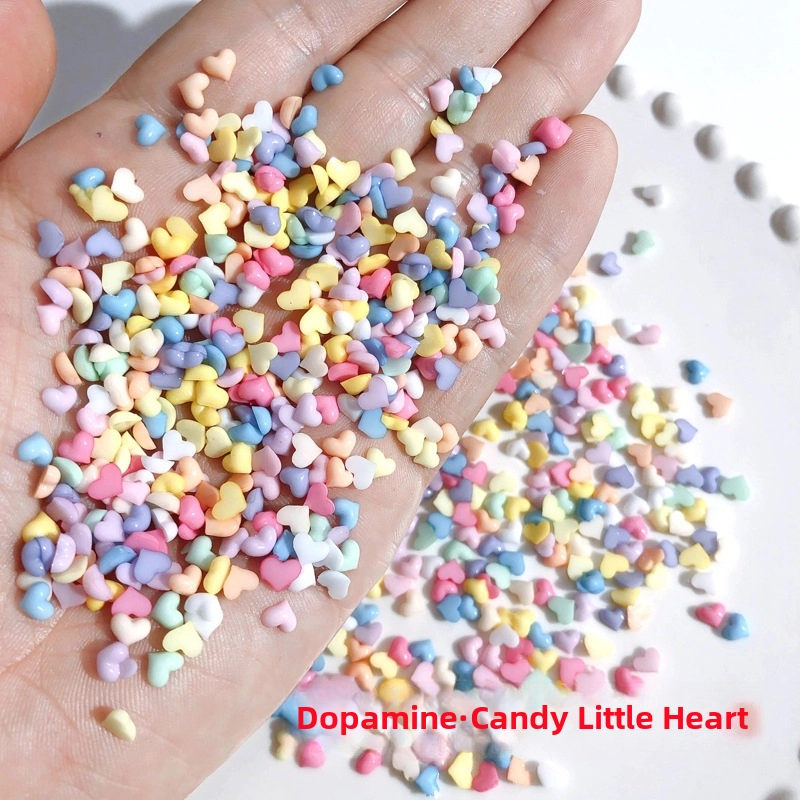 Dopamine Candy Love Diamond Macaron Color Sweet Resin Small Love Net Red Nail Jewelry