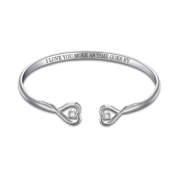For Love - I love you more as time goes by Heart Bracelet
