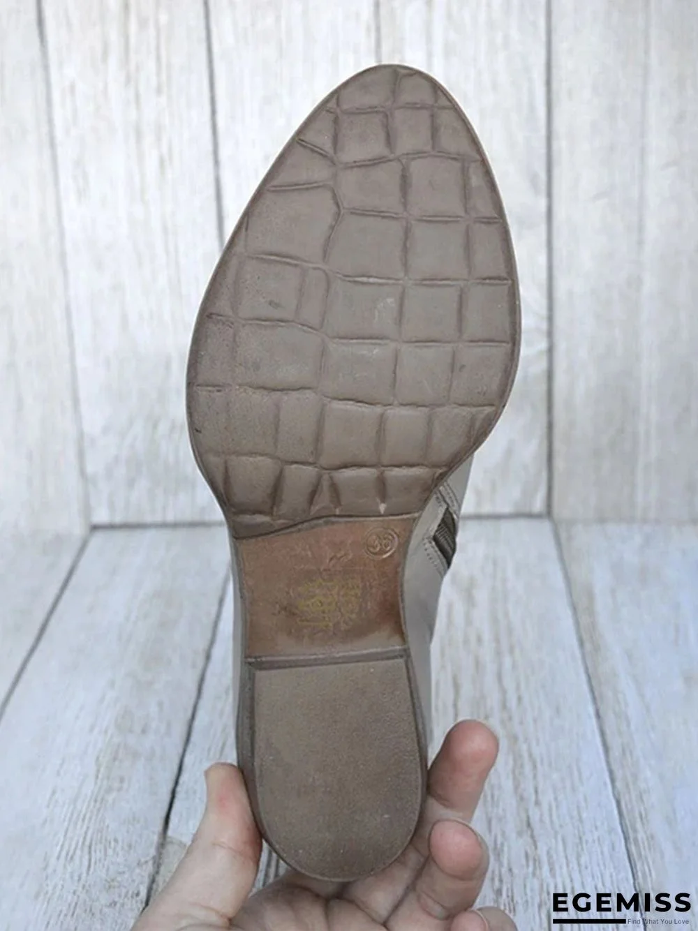 Retro Distressed Polished Color Zipper Thick Heel Pointed Ankle Boots | EGEMISS