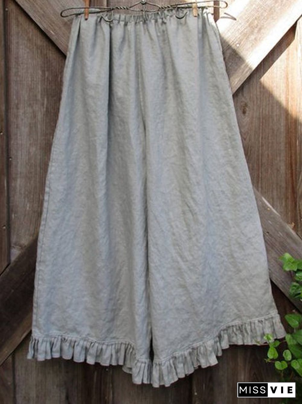 Gray Vintage Cotton Shift Pants