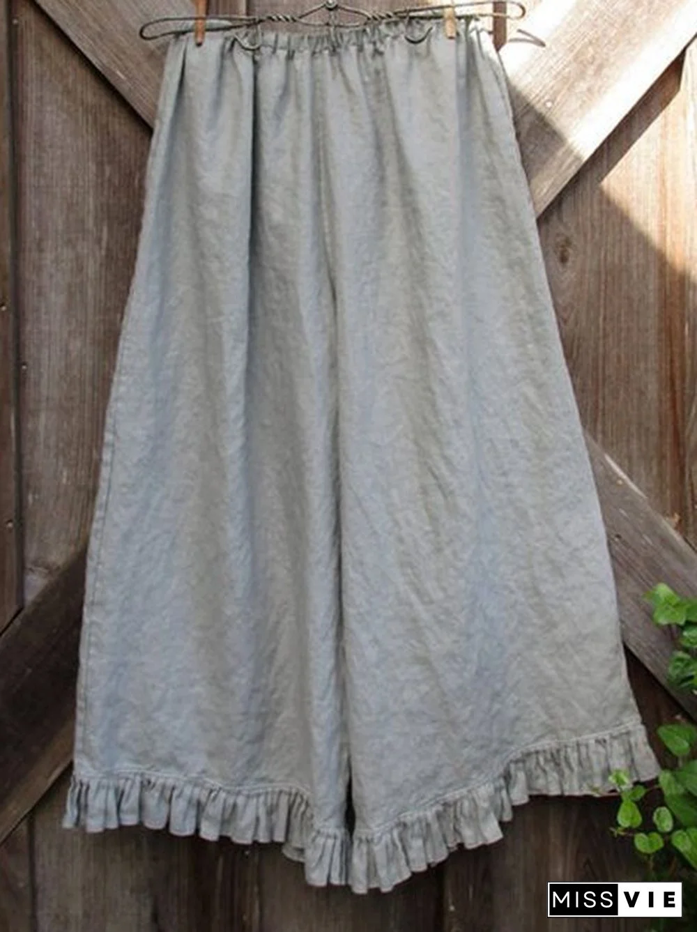 Gray Vintage Cotton Shift Pants