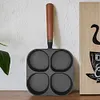 4 Hole Omelet Pan Nonstick Frying Grill Pan for Burger Egg Ham Pancake Cookware