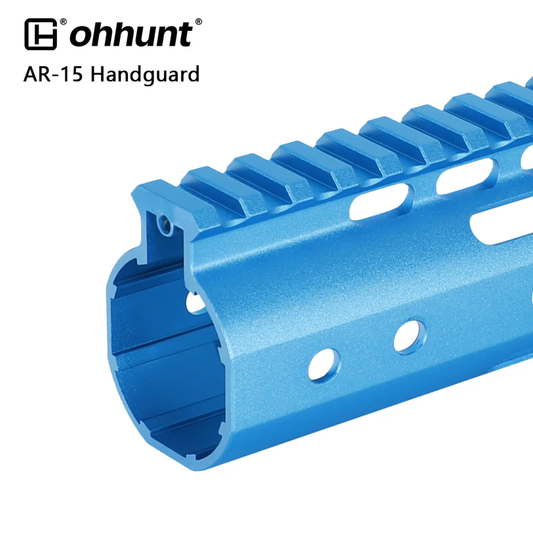 ohhunt® AR15 Colored M-lok & keymod Handguard in Desert Tan Blue Red Pink Green Golden Purple Color with Steel Barrel Nut 7" 9" 10" 12" 13.5" 15"