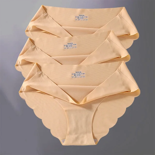 3PCS/Set Women Panties Sexy Seamless Underwear Pantys Lingerie for Female Underpants Soft Solid Color Low-Rise Briefs Intimates