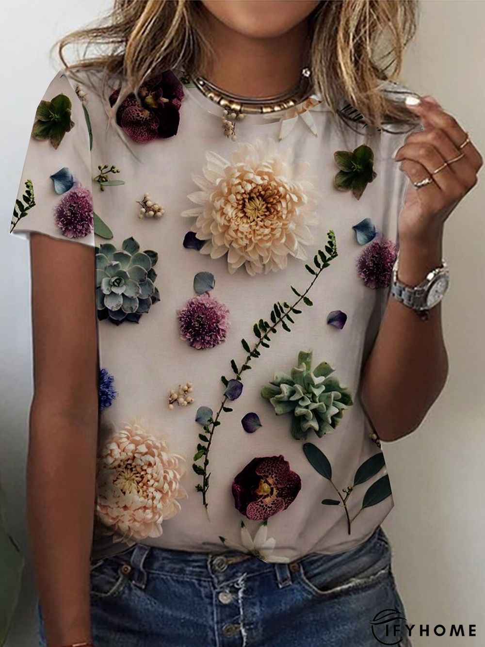 Casual Floral Loose T-Shirt | IFYHOME