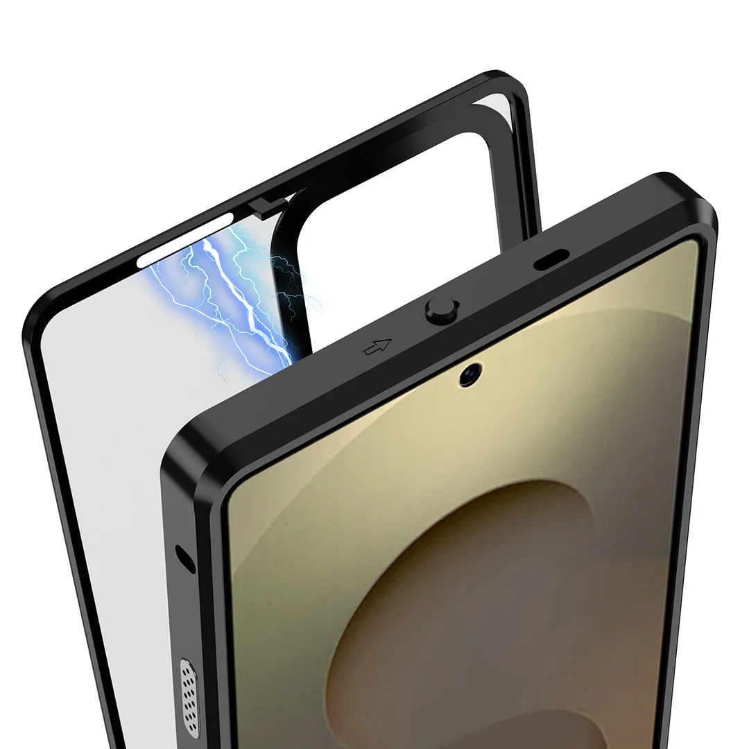 Suitable For Sansumg S25Ultra Metal Frame S25 Mobile Phone Case Samsung S24Plus Frosted Back Plate Magnetic Suction