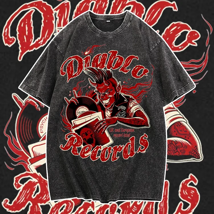 Davidhawaii100% Cotton Casual Men's Fashion Music Record Street T-shirt-100% Cotton