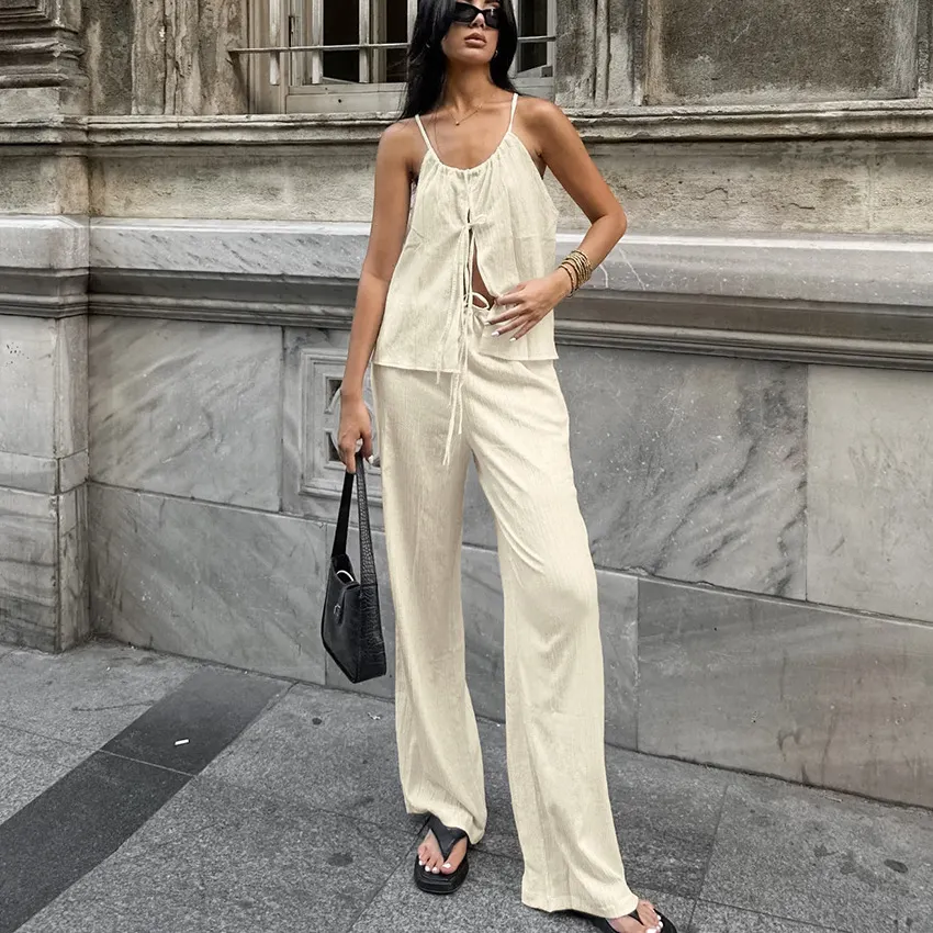 Women's Cami Top & Wide Leg Pants Two Piece Set