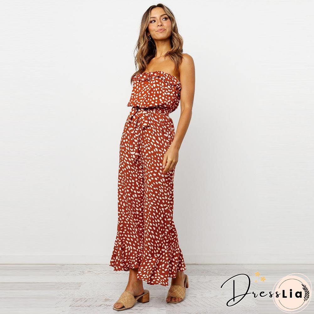 Off Shoulder Ruffle Jumpsuit