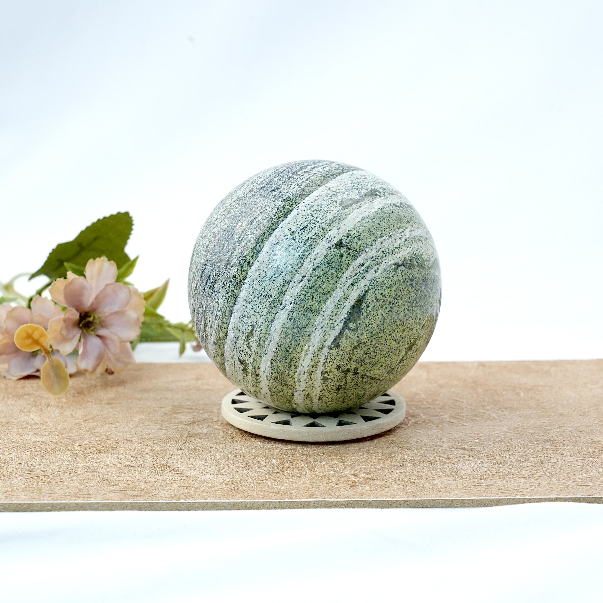 Green Zebra Jasper Sphere