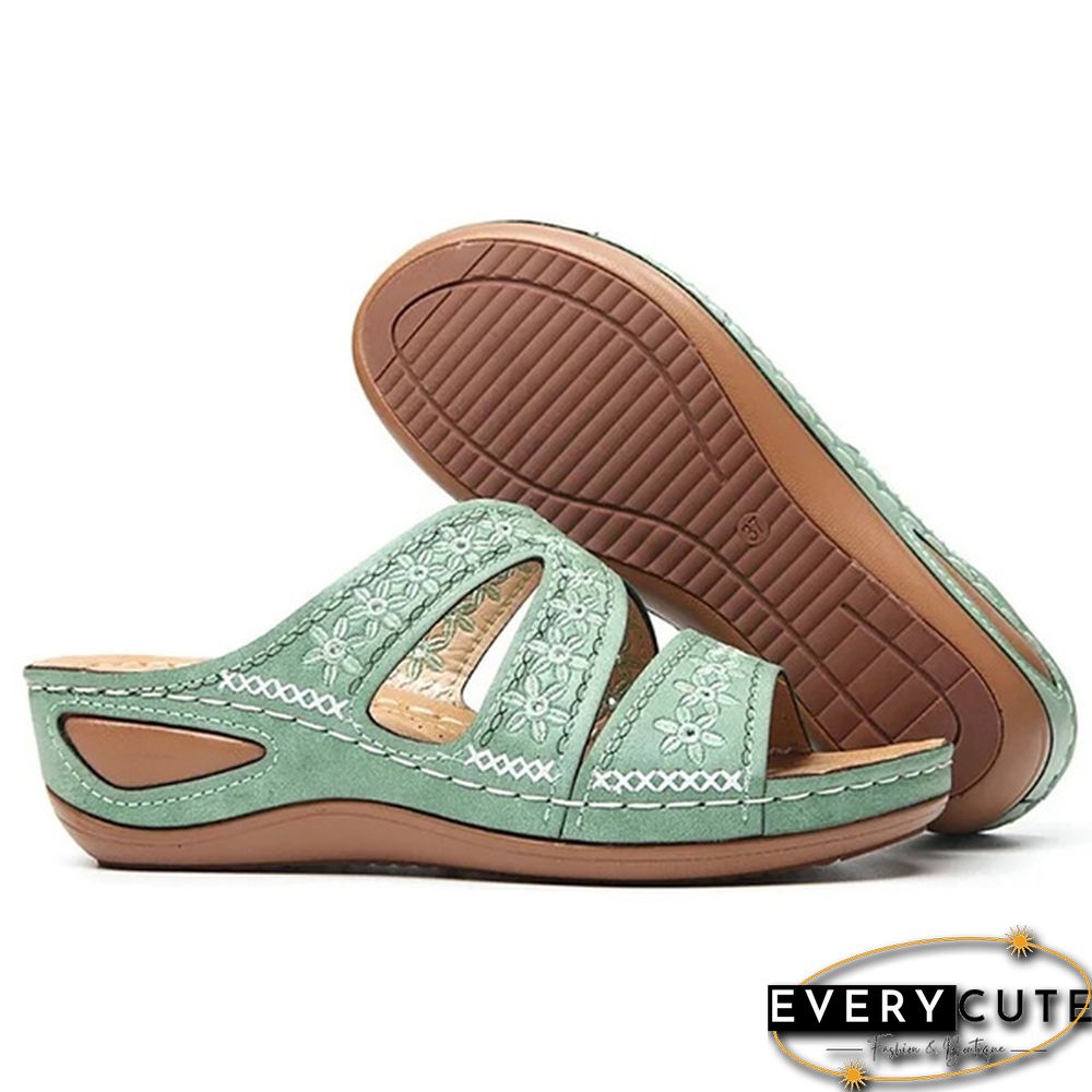 Women's Fashion Casual Sandals Open Toe Summer Sandals Vintage Wedge Slippers Platform Sandals Plus Size 35-43