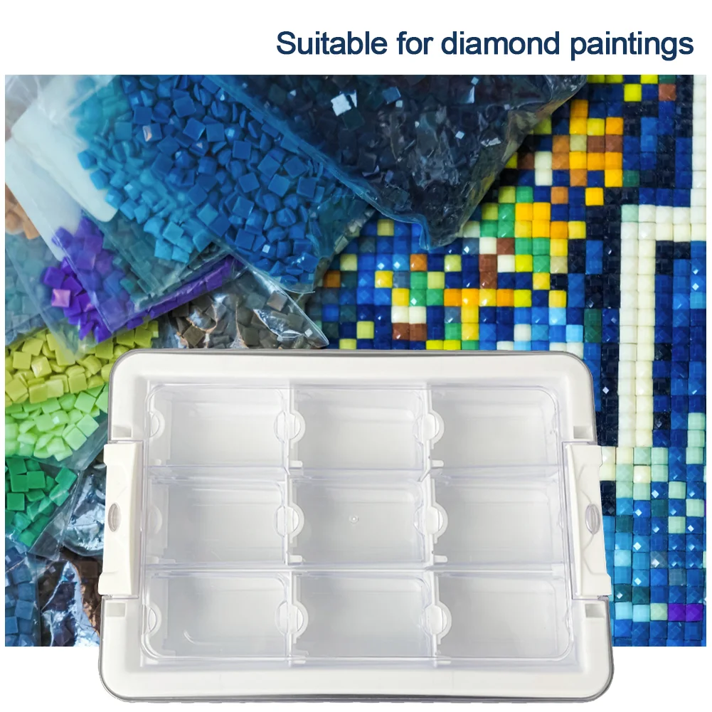 9 Grids Diamond Painting Bead Storage Containers Bead Organizers and Dot Storage