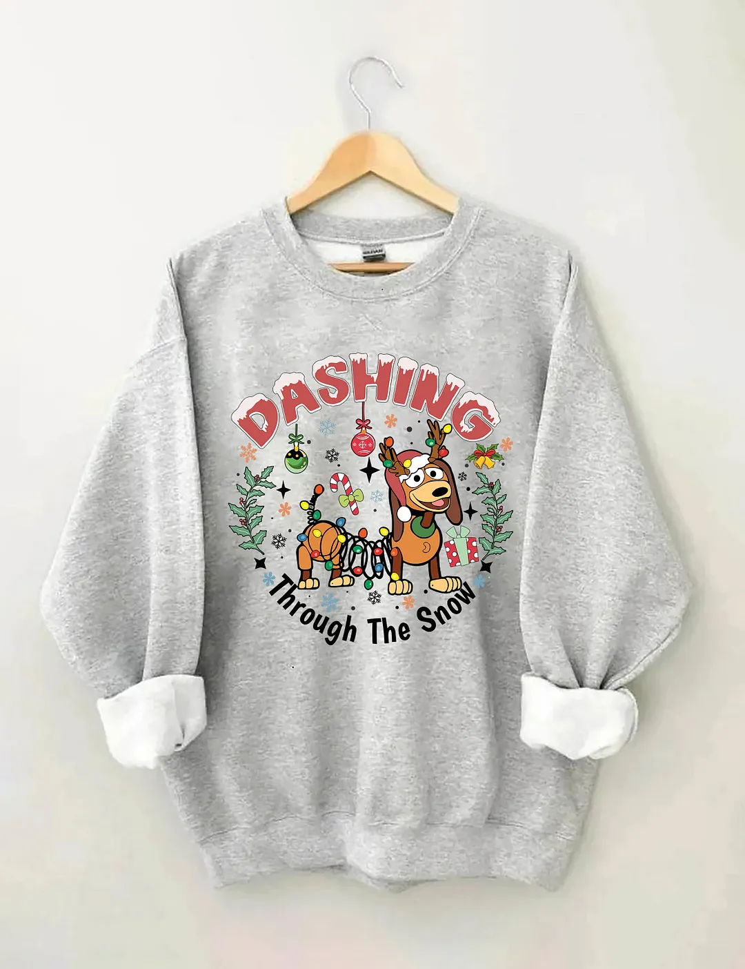 Dashing Through The Snow Slink Dog Sweatshirt
