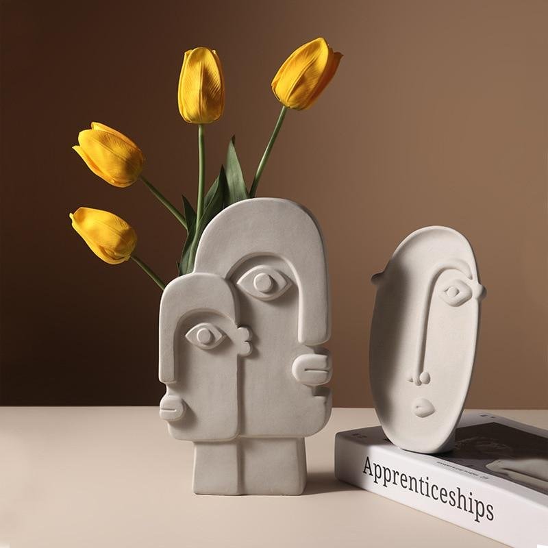 Minimalist Face Ceramic Vase