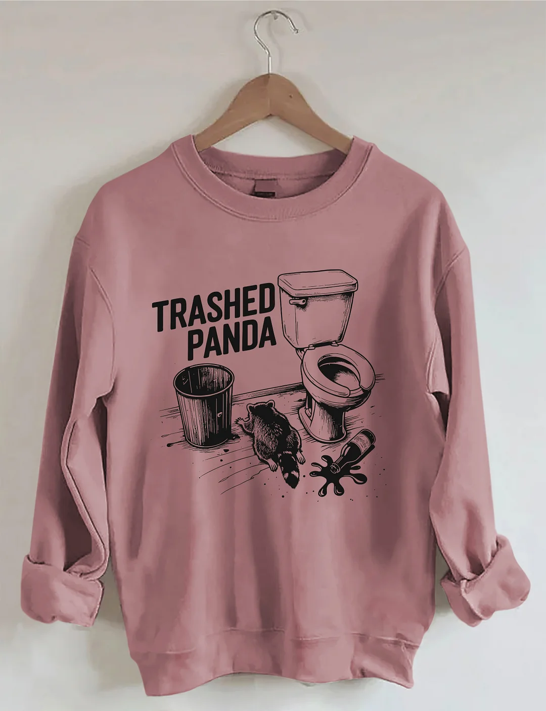 Trashed Panda Funny Drunk Raccoon Sweatshirt