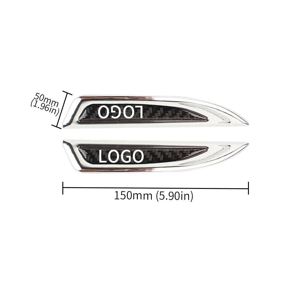 Car Universal Badge with Logo Customizable Car Metal Car Sticker (2 pcs)