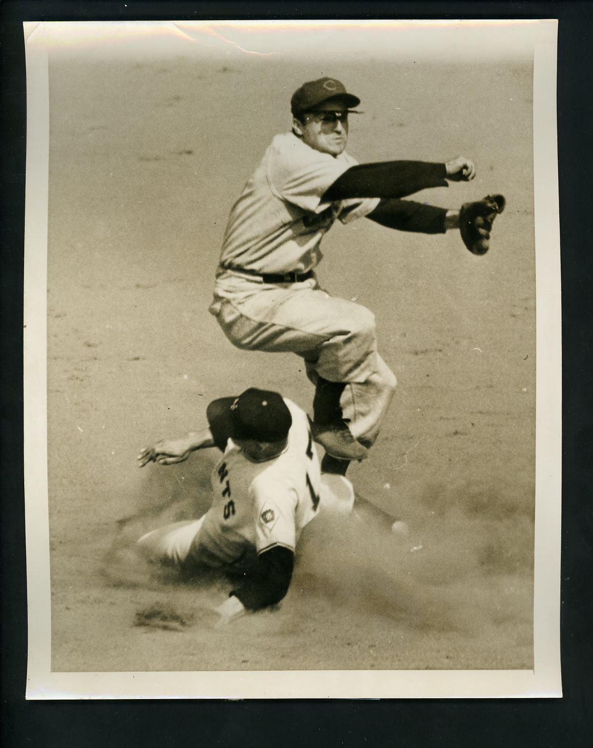 Bob Ramazzotti Jack Lohrke 1951 Type 1 Press Photo Poster painting Chicago Cubs New York Giants