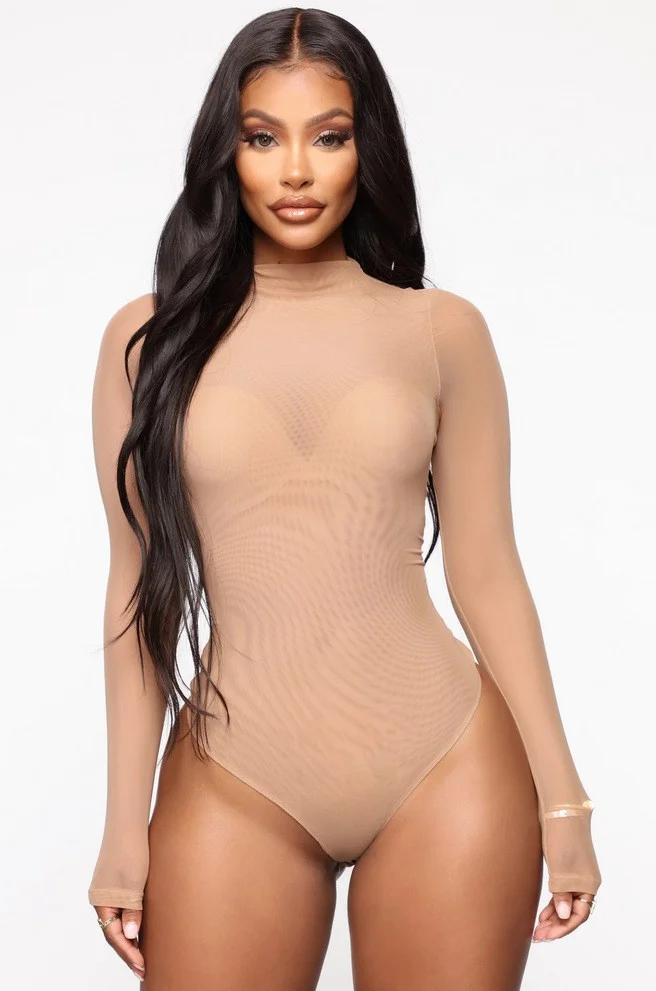 Churchf 2023 Summer Sexy Tight Body Bottoming Bikini Seduction Network Long-Sleeved Beach Party Swimsuit