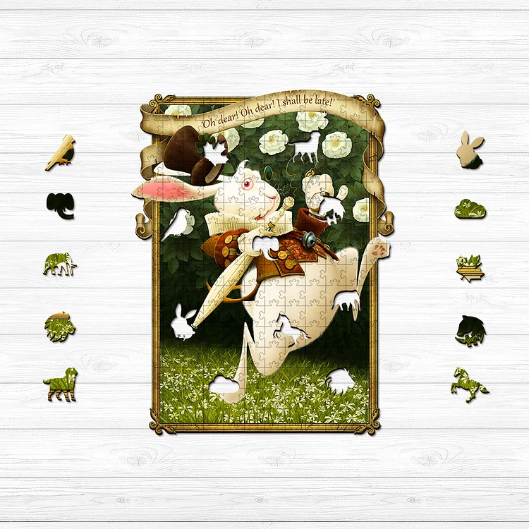 Ericpuzzle™ Ericpuzzle™Mr. White Rabbit Wooden Jigsaw Puzzle