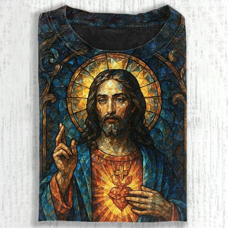 Unisex Faith Jesus  Art Print Short-Sleeve T-Shirt socialshop