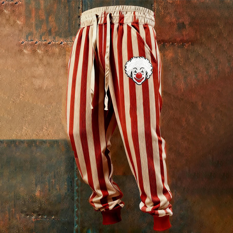 Men's Carnival Clown Striped Casual Sports Pants elevenforest