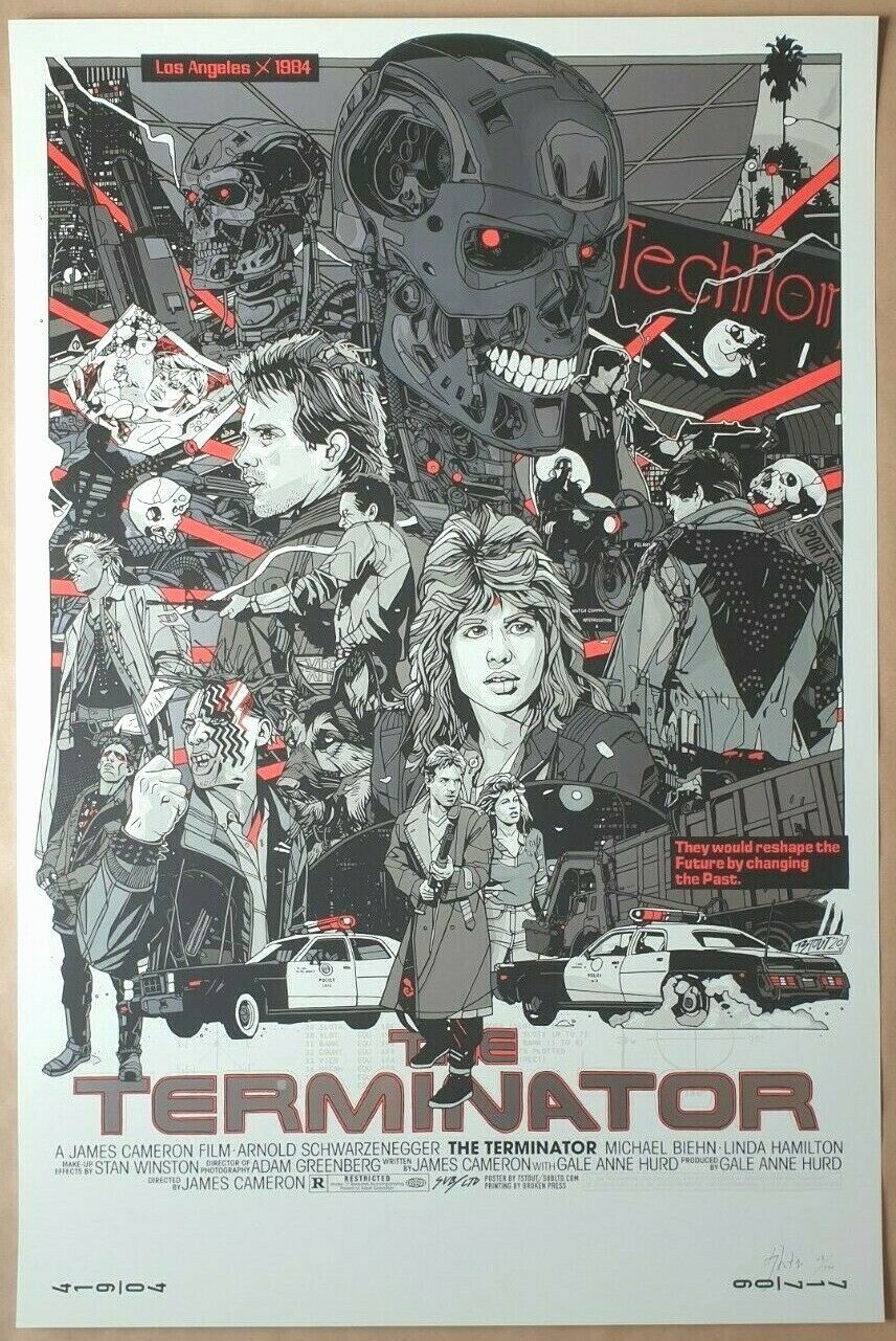 TYLER STOUT - TERMINATOR Screen Print VARIANT Poster /350 Arnold Schwarzenegger