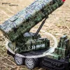 Oversized remote-controlled missile vehicle, simulated tank, can fire projectiles, tracked rocket cannon, military toy car
