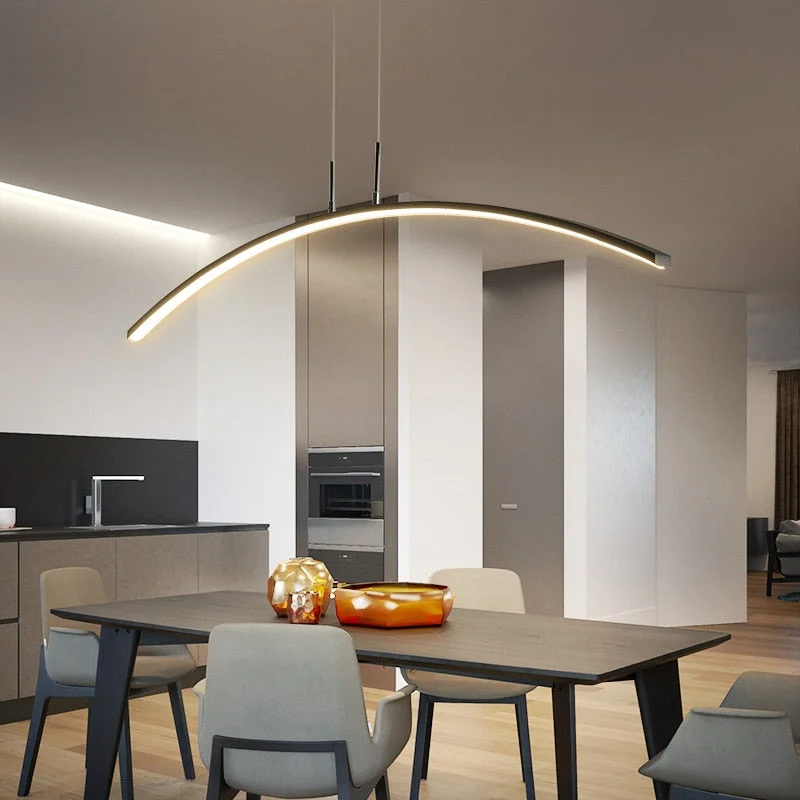 Length 1200mm ARC Shape LED Hanging Pendant Lights Modern Lights for Dining Room