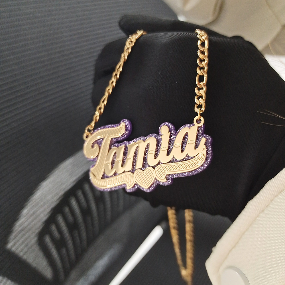 Custom Name Colorful Acrylic Double Layer Pendants