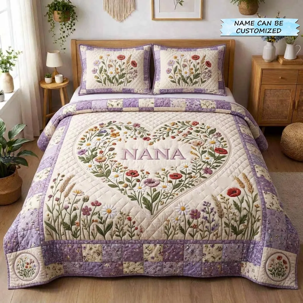 Bloom for Mom 3-Piece Quilted Bedding Set QTCUZ GFTOMA10326