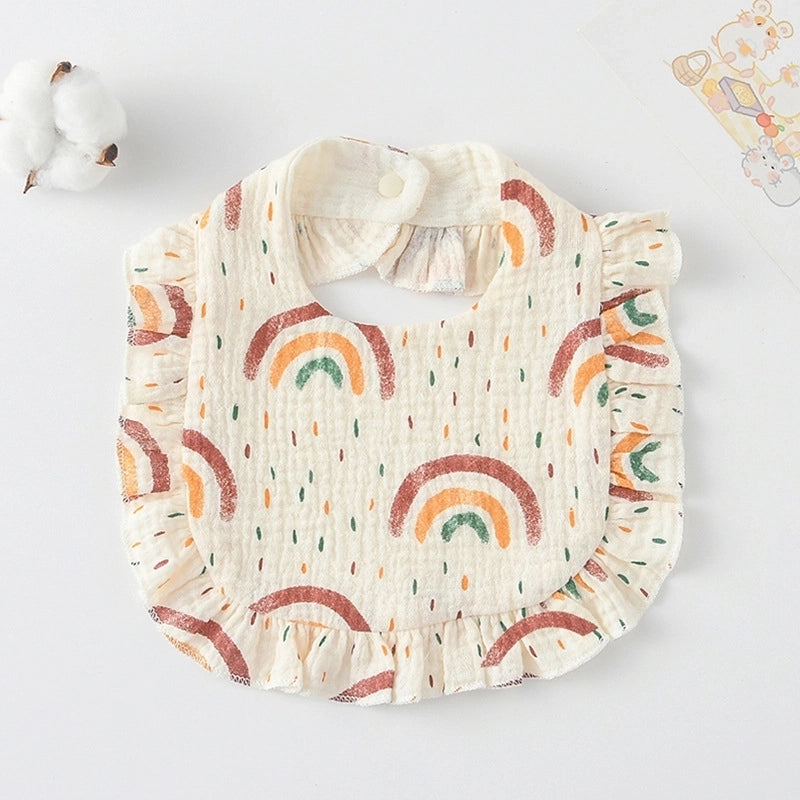 Cute Pastoral Letter Rainbow Fruit Cotton Burp Cloths Baby Accessories