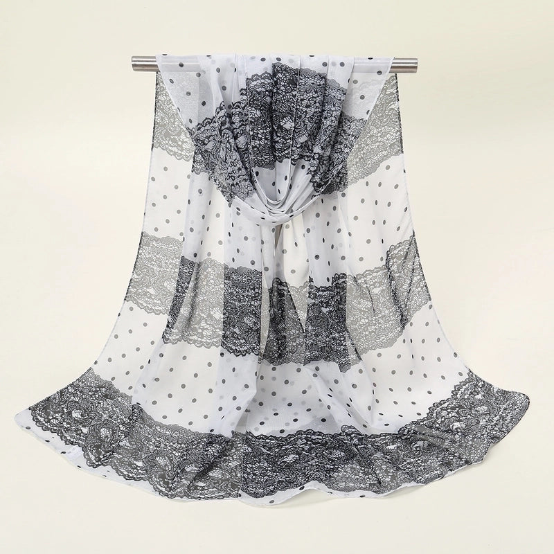 Women’s Sweet Flower Chiffon Printing Silk Scarf