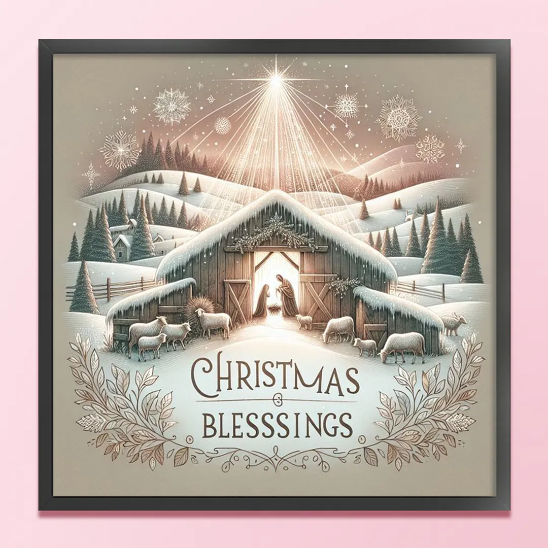 Beige The Birth of Jesus Full 14CT DIY Counted Cross Stitch Kit 40x40cm for Home
