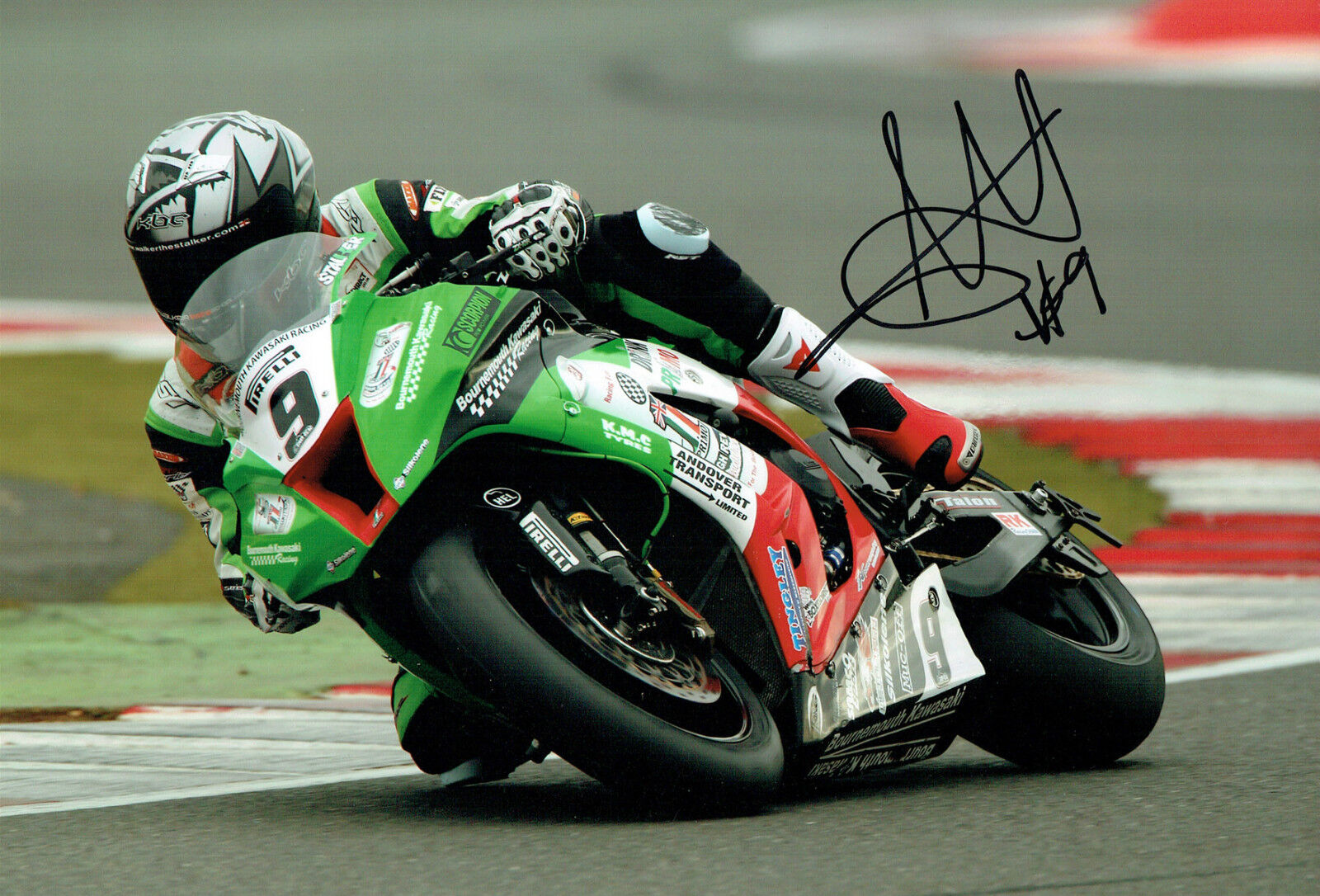 Chris WALKER Autograph 12x8 Signed Kawasaki BSB Superbike Photo Poster painting AFTAL COA