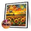 Diamond Painting-5D Full Round Drill Sunflower Landscape(40x40cm)