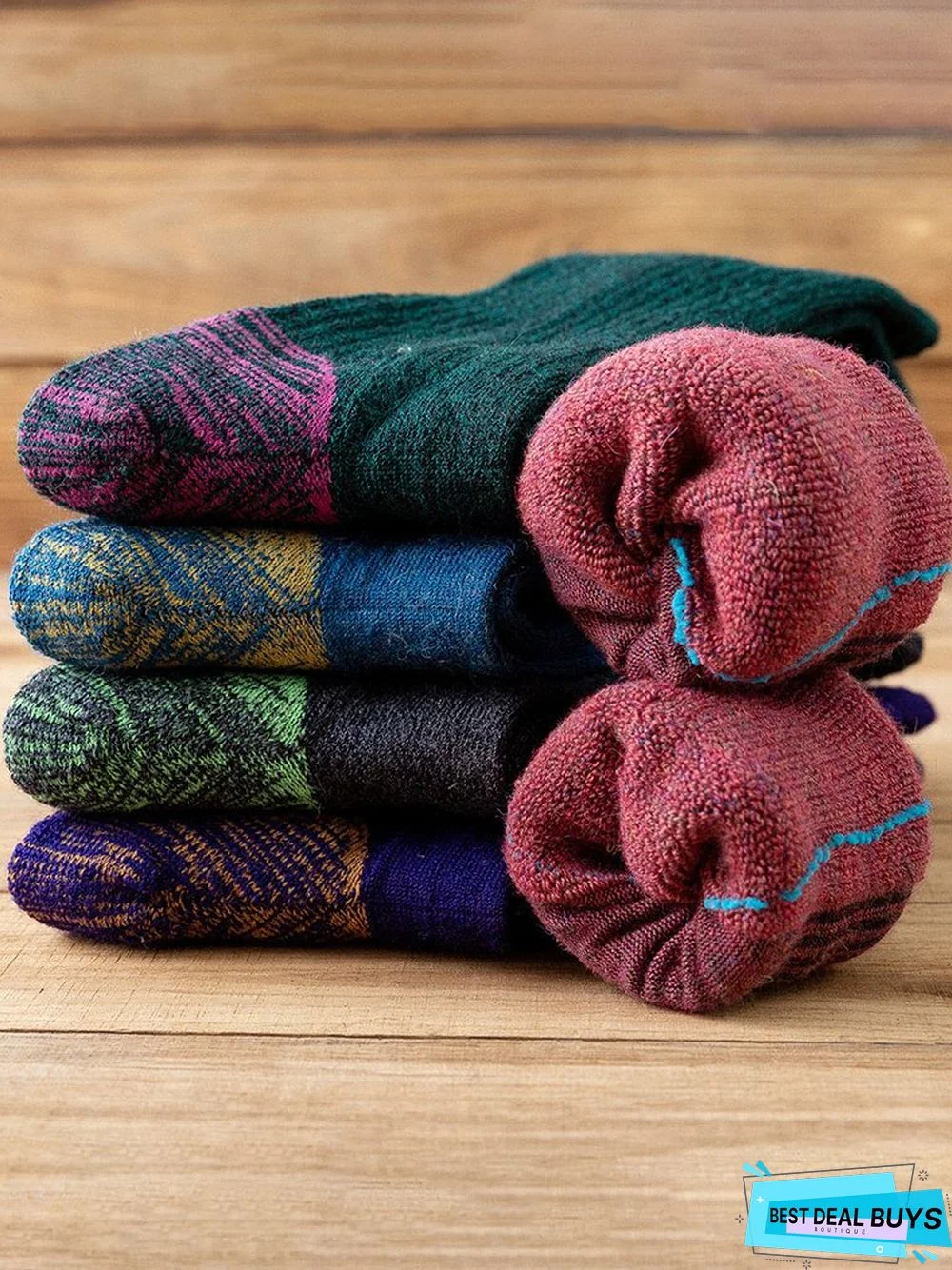 Casual Gradient Wool Socks Autumn Winter Thickened Warm Accessories