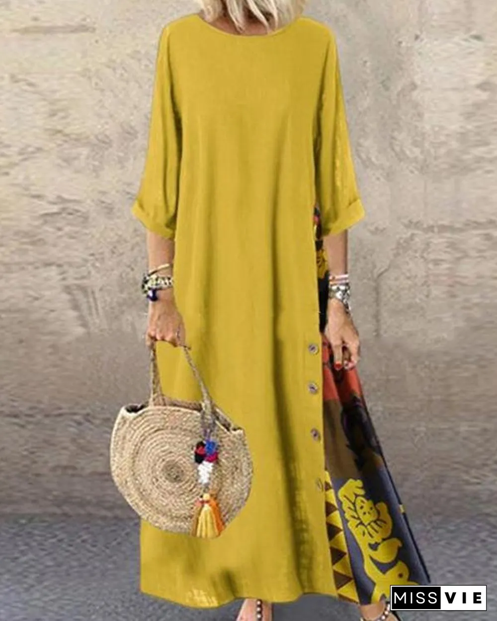 Women's Swing Dress Print Maxi Long Dress