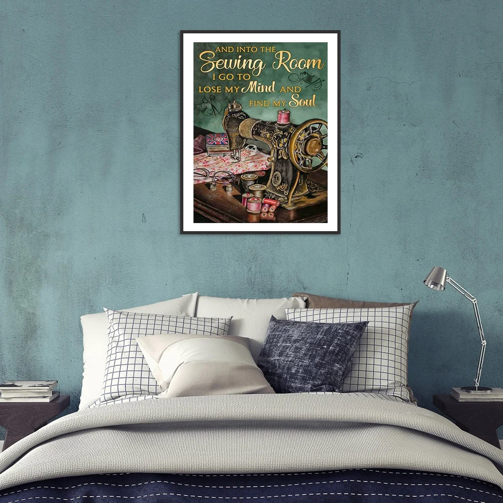 Diamond Painting - Full Round Drill - Sewing Machine Letters(40*50cm)