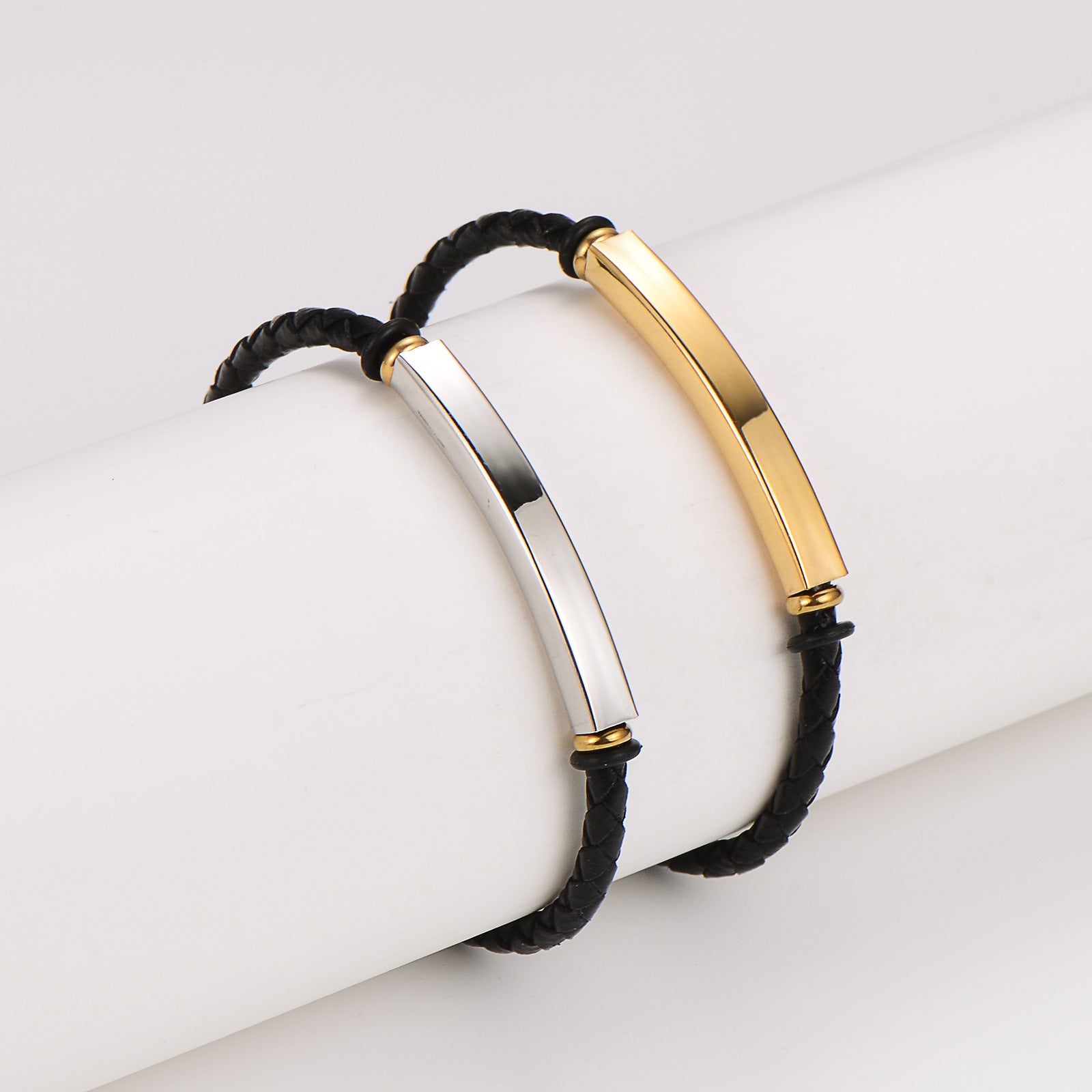 Men Minimalist Geometric Leather Bangles