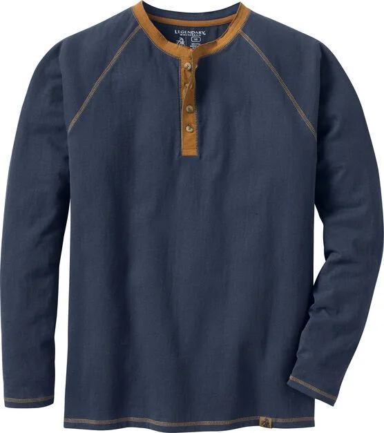 Men's Waffle Collar Colorblock Long Sleeve T-Shirt