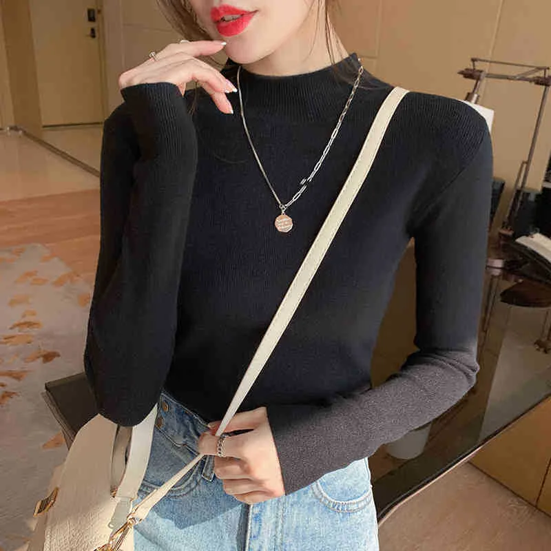 Brownm Brownm Women's Half-High Collar Bottom Shirt With Autumn And Winter Gas Sweater 2024 New High-End Feel Top