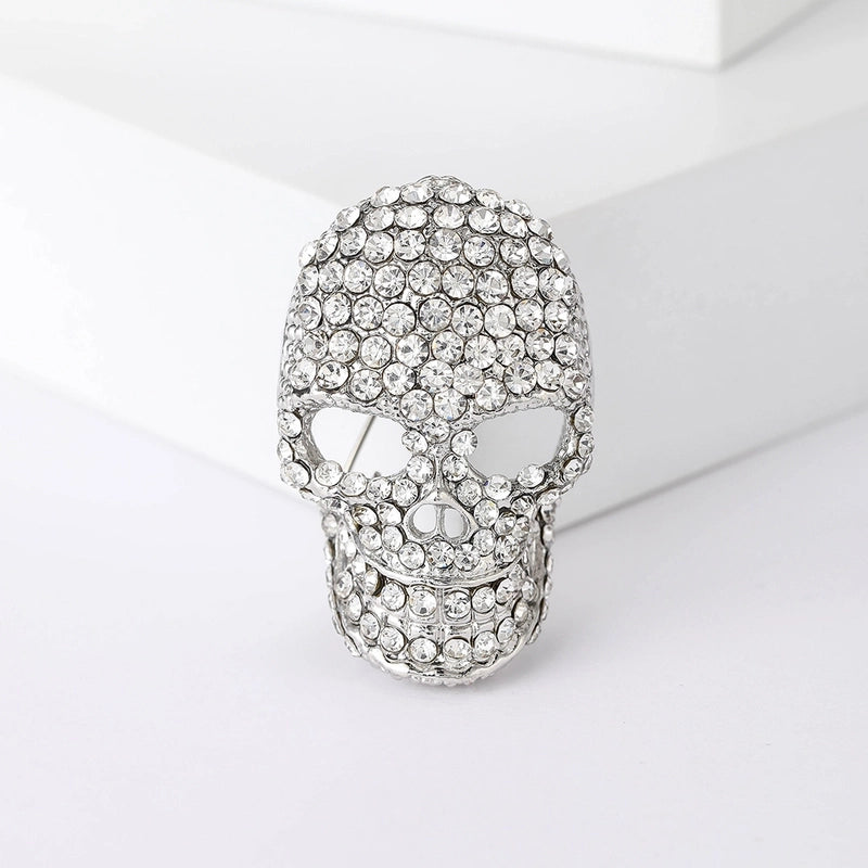 Punk Pin Skull Alloy Plating Inlay Rhinestones Women’s Brooches