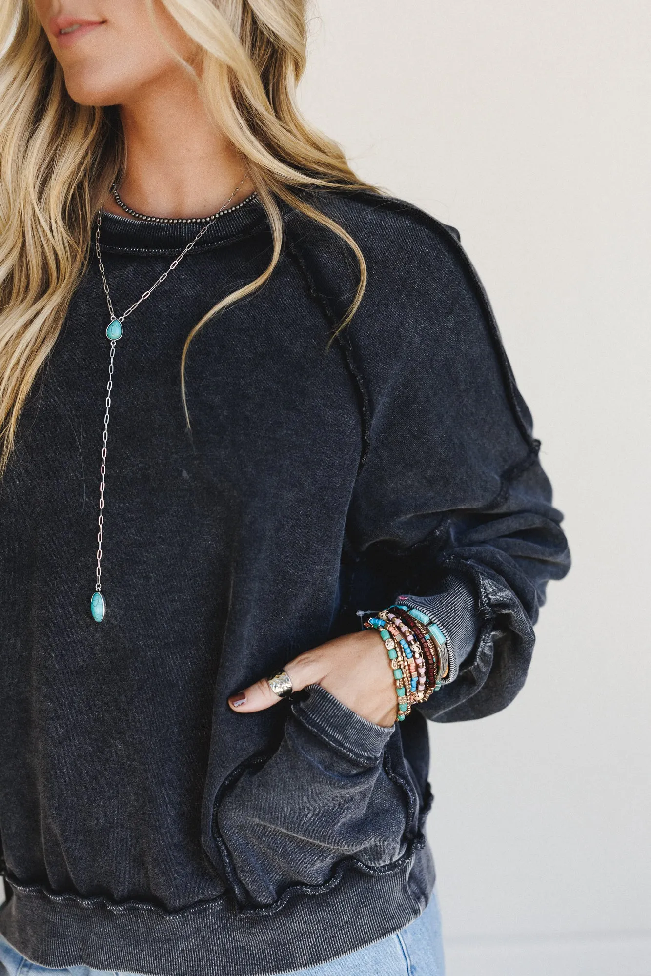 No Limits Pullover Top - Black